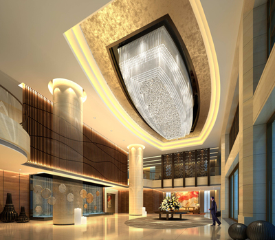 商務酒店大堂吊頂效果圖設計 營造專業與溫馨兼具的空間氛圍